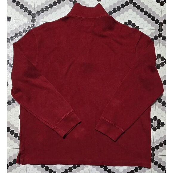 VTG Polo Ralph Lauren Mens Burgundy Quarter Zip Sz XL Pullover Sweater Mock Neck - Picture 7 of 13